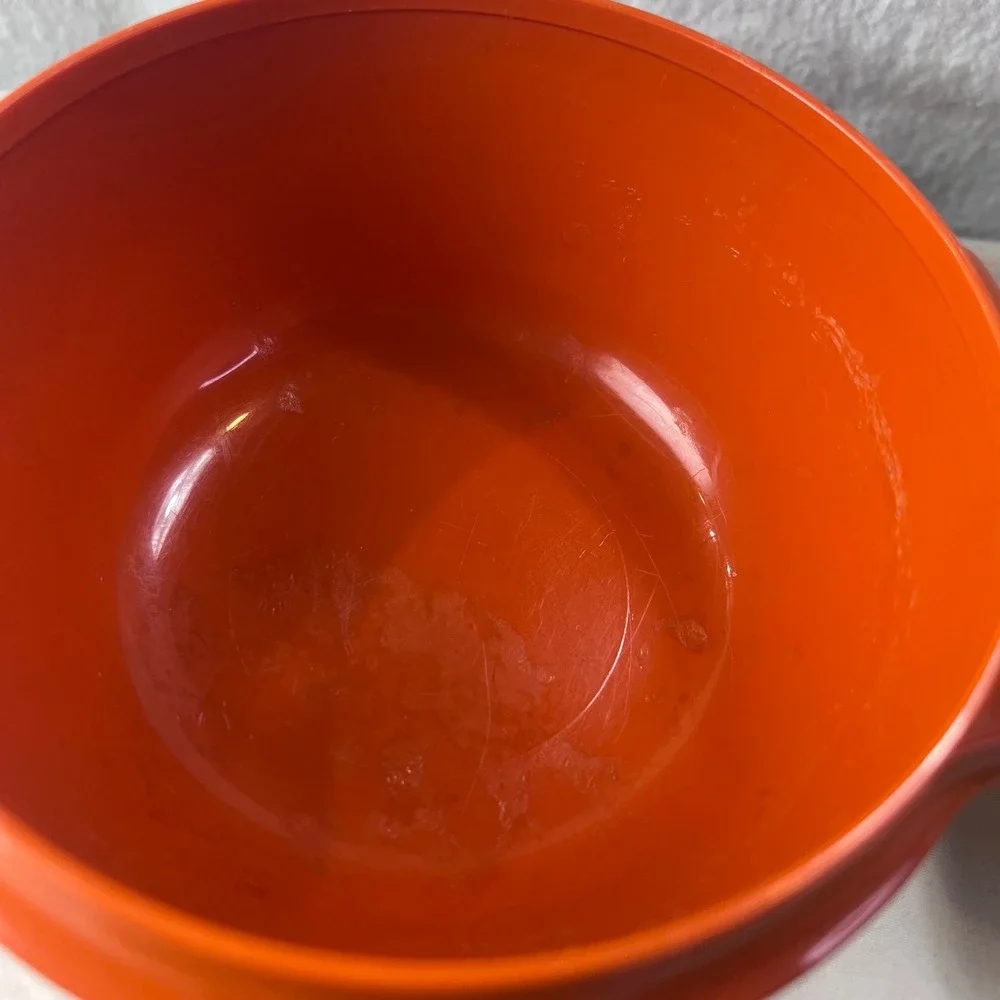 Vintage Tupperware Servalier Bowls Set of 2 Orange Green Sunburst Lids 1323
